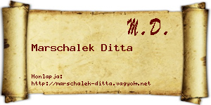 Marschalek Ditta névjegykártya